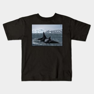 Norwegian Orcas Landscape Kids T-Shirt